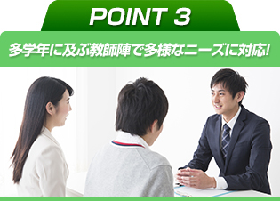 多学年に及ぶ教師陣で多様なニーズに対応!